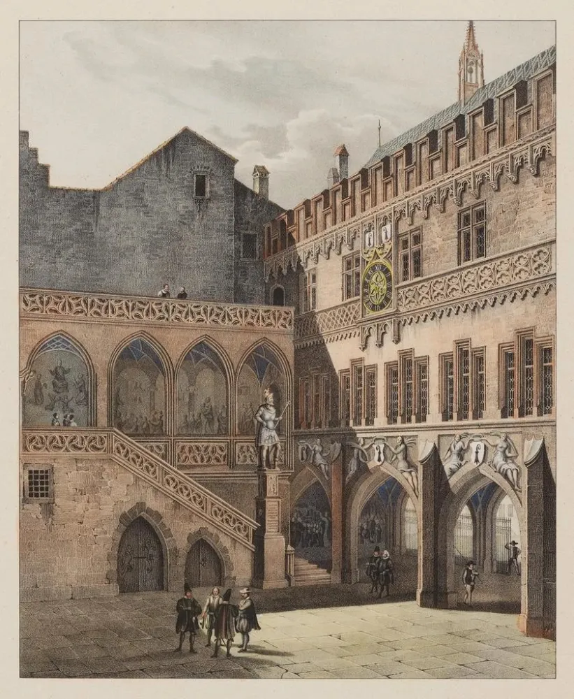 Maalaus Basel kaupungintalon pihasta - Constantin Guise | Taidetuloste