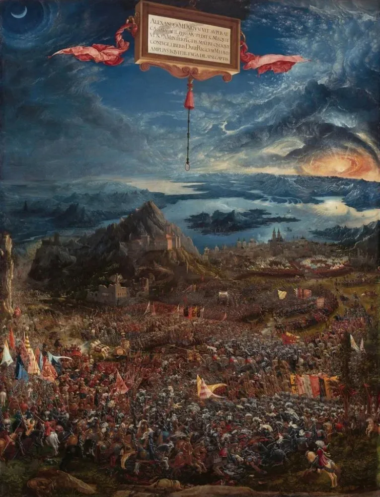 Maalaus La bataille d'Alexandre à Issos - Albrecht Altdorfer | Taidetuloste