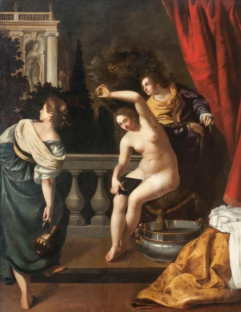 Maalaus Bethsabée kylvyssä - Artemisia Gentileschi | Taidetuloste