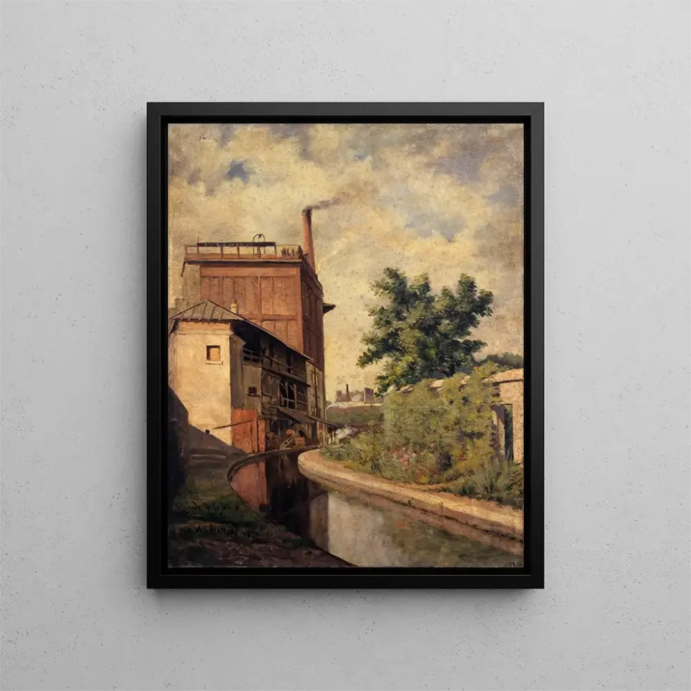 Maalaus La Bièvre rue Croulebarbe Usine de la veuve Lanier - Alfred Louis Bahuet | Taidetuloste
