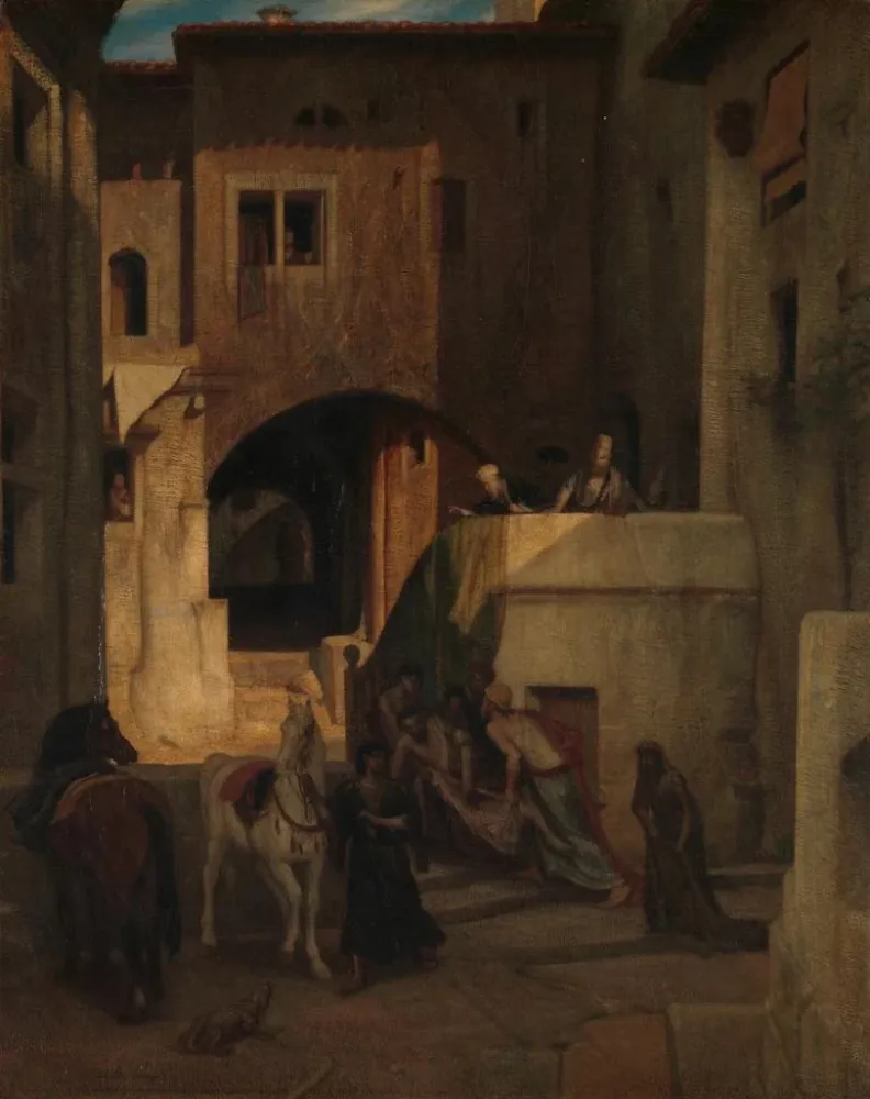 Maalaus Le bon Samaritain - Alexandre-Gabriel Decamps | Taidetuloste