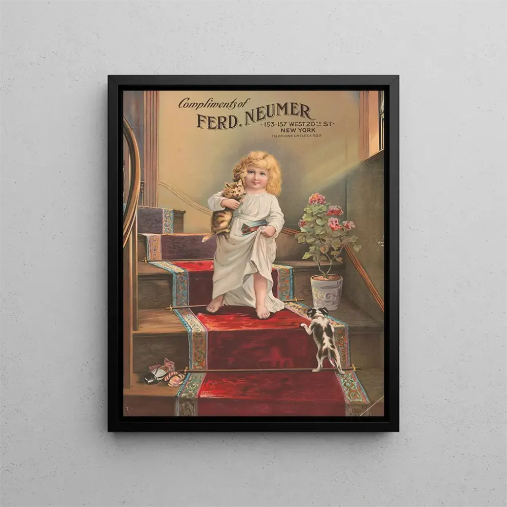 Maalaus Bonjour, compliments de Ferd Neumer - Sackett Wilhelms Litho | Taidetuloste