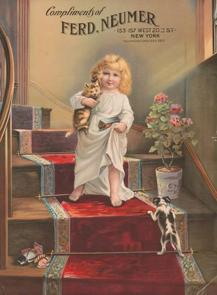 Maalaus Bonjour, compliments de Ferd Neumer - Sackett Wilhelms Litho | Taidetuloste
