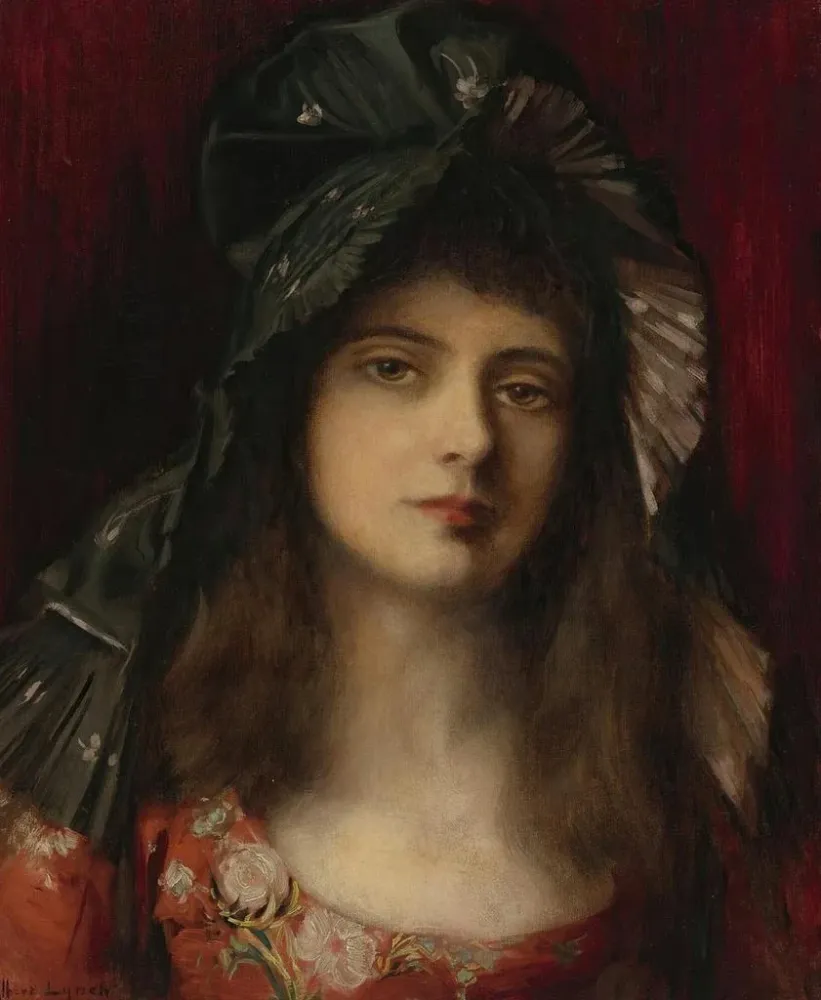 Maalaus Le Bonnet vert - Albert Lynch | Taidetuloste