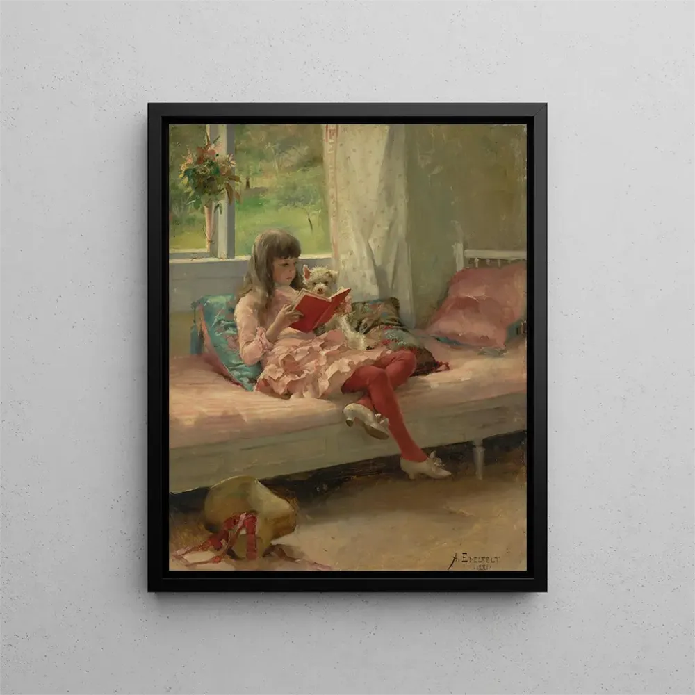 Maalaus Bons amis, Berta et Capi - Albert Edelfelt | Taidetuloste