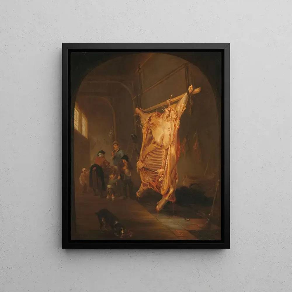 Maalaus Le Bœuf abattu - Abraham van den Hecken | Taidetuloste