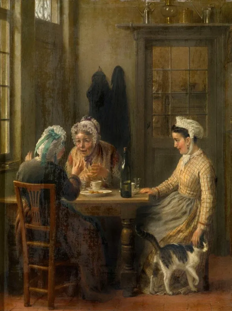 Maalaus Café de l'après-midi François - Antoine De Bruycker | Taidetuloste