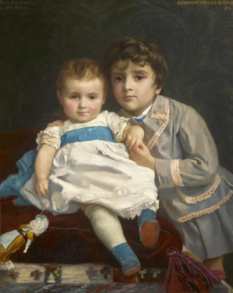 Maalaus Camille ja Louis - Alexandre-Auguste Hirsch | Taidetuloste