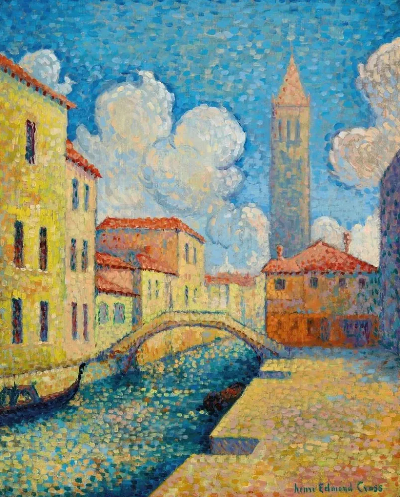 Maalaus Canal à Venise, Campo San Barnaba - Henri - Edmond Cross | Taidetuloste