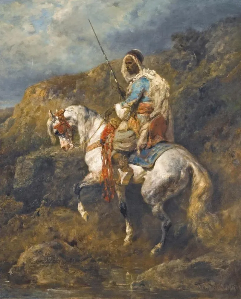 Maalaus Cavalier arabe - Adolf Schreyer | Taidetuloste