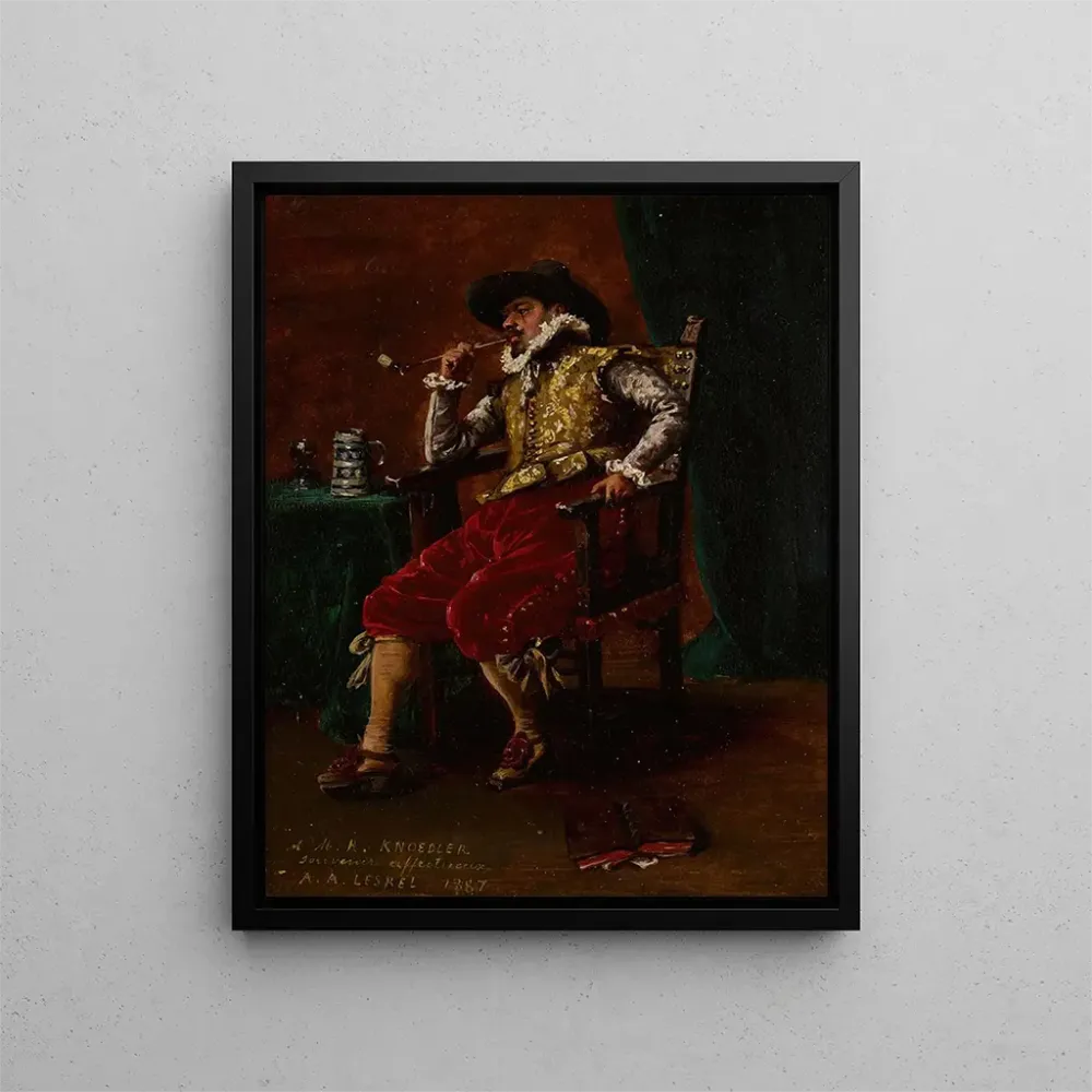 Maalaus Cavalier fumant - Adolphe Alexandre Lesrel | Taidetuloste