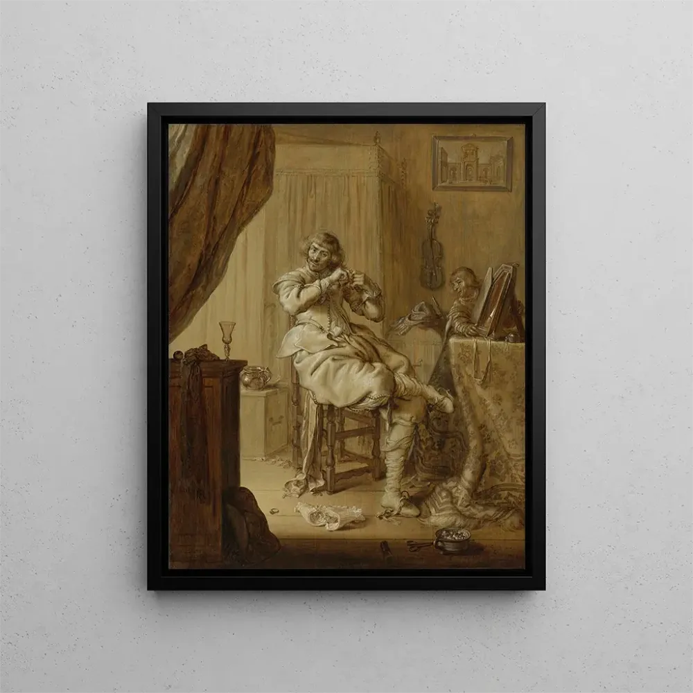 Maalaus Un cavalier à sa toilette, peut-être un autoportrait - Adriaen Pietersz van de Venne | Taidetuloste