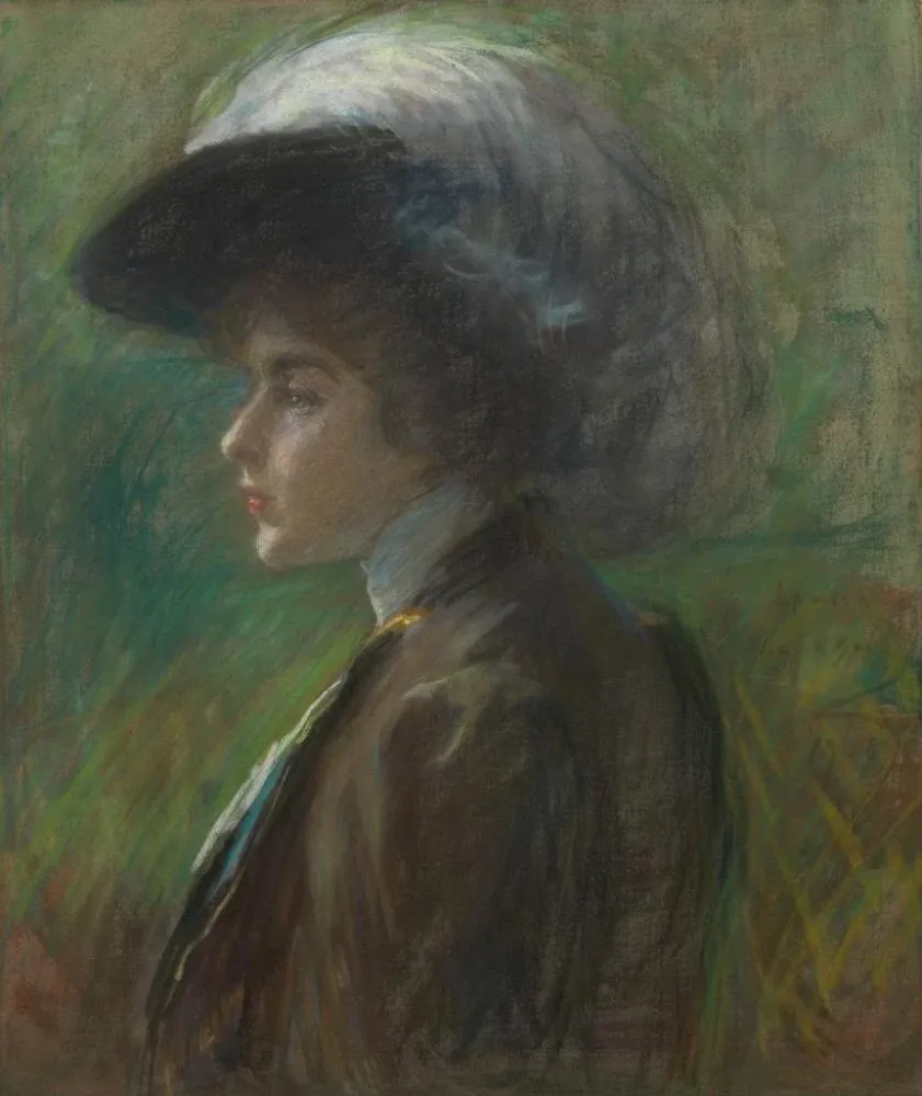 Maalaus Le chapeau à plumes - Alice Pike Barney | Taidetuloste