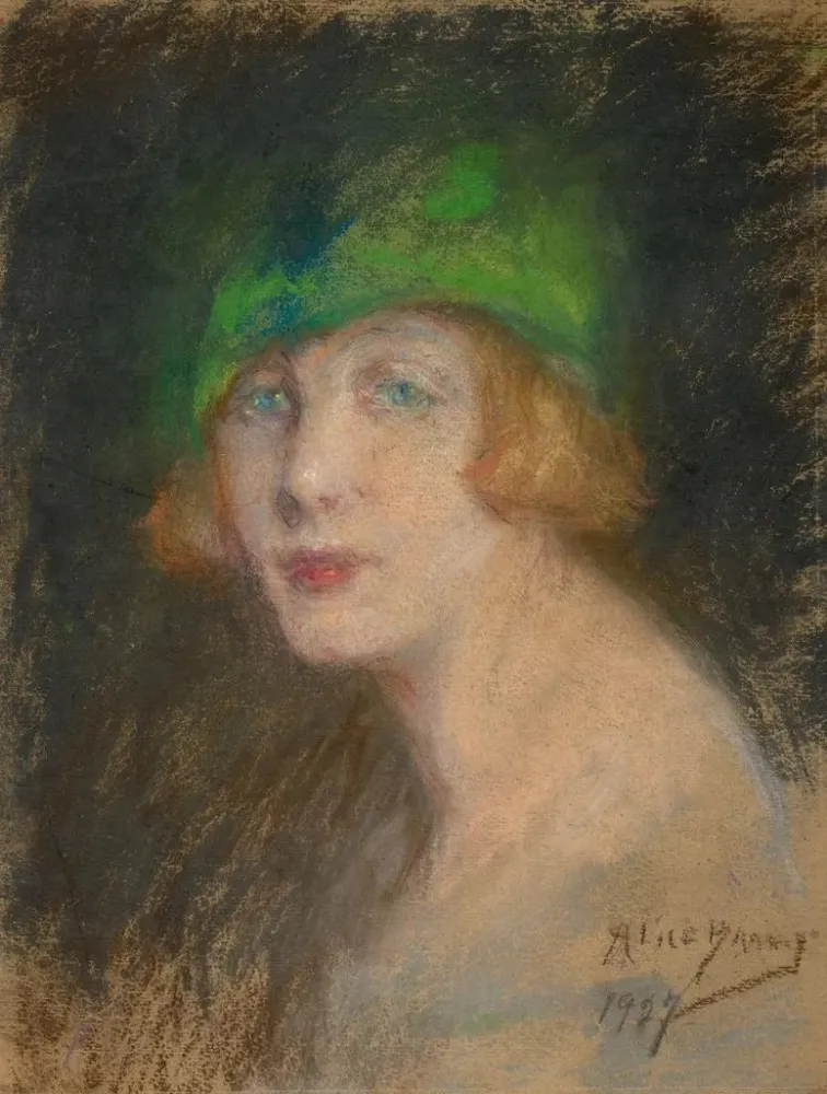Maalaus Le chapeau vert - Alice Pike Barney | Taidetuloste