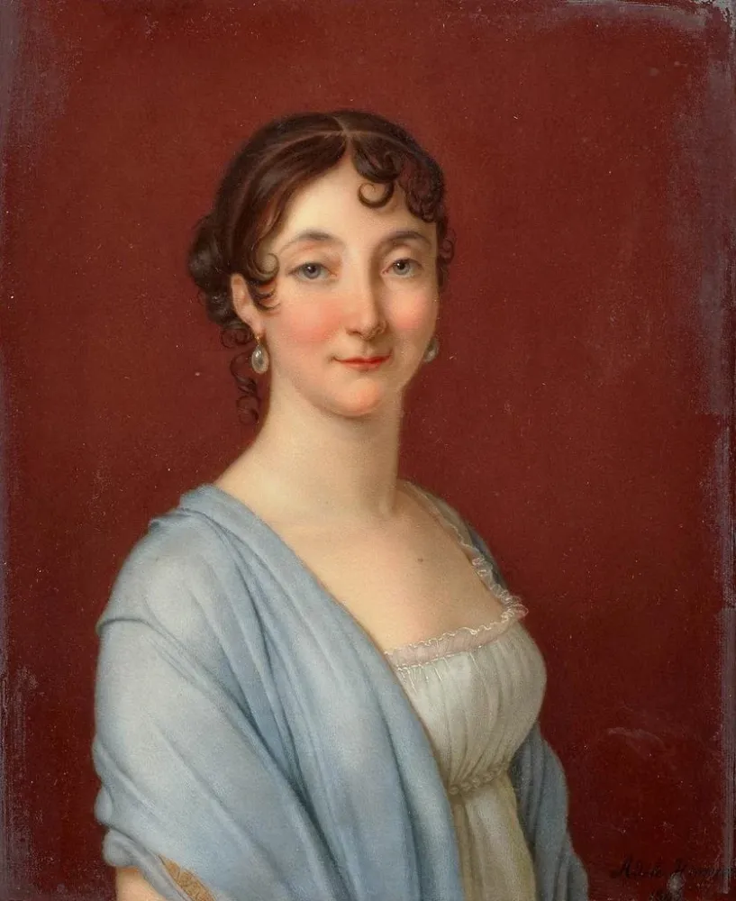 Maalaus Charlotte Félicité Cabanis syntynyt Grouchy jäljennös Anne-Louis Girodet-Trioson - Adélaïde-Félicité Hoguer | Taid...
