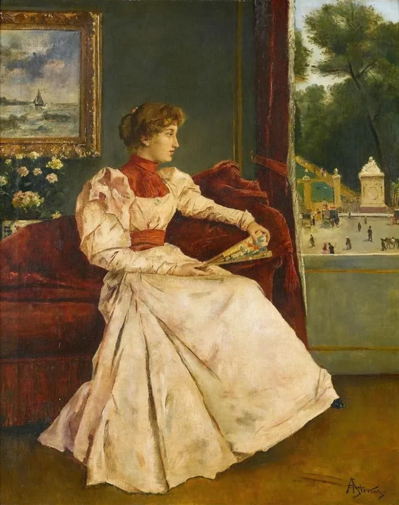 Maalaus Chez soi - Alfred Stevens | Taidetuloste