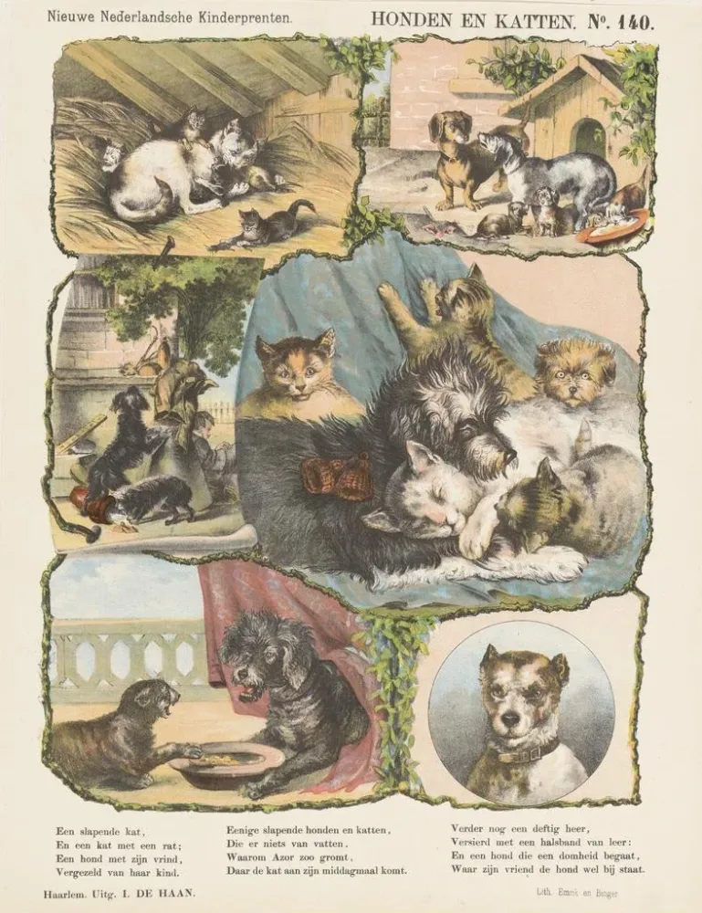 Maalaus Chiens et chats - Emrik Binger | Taidetuloste