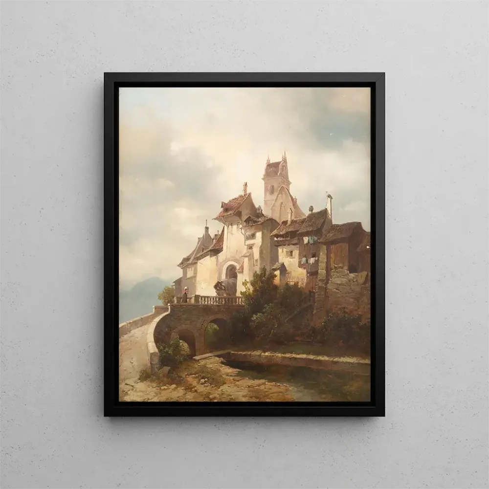 Maalaus Cité médiévale - Adolf Gustav Thamm | Taidetuloste