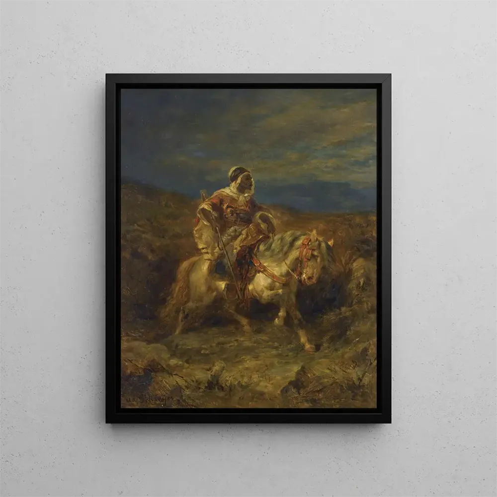 Maalaus Un éclaireur arabe à cheval - Adolf Schreyer | Taidetuloste