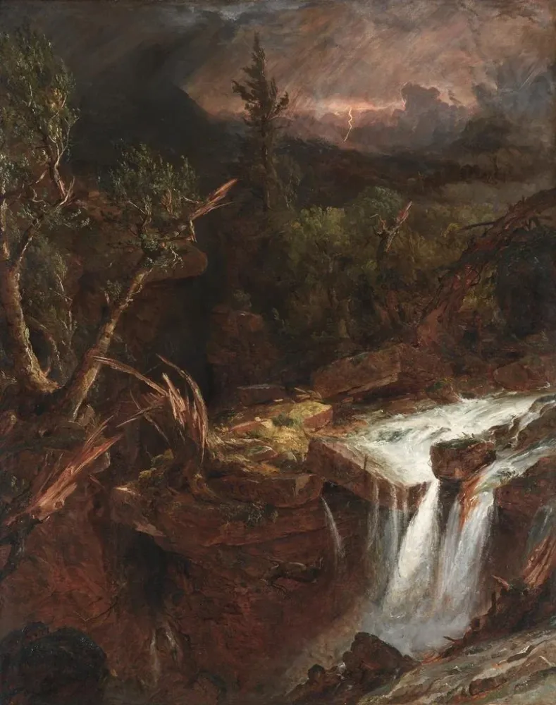Maalaus La Clove, myrskykohtaus Catskillien vuoristossa - Jasper Francis Cropsey