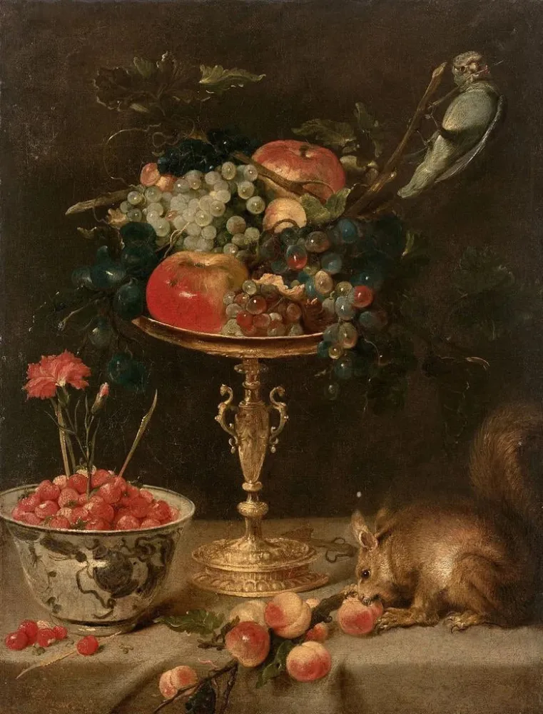 Maalaus Composition la tazza et l'écureuil - Frans Snyders | Taidetuloste