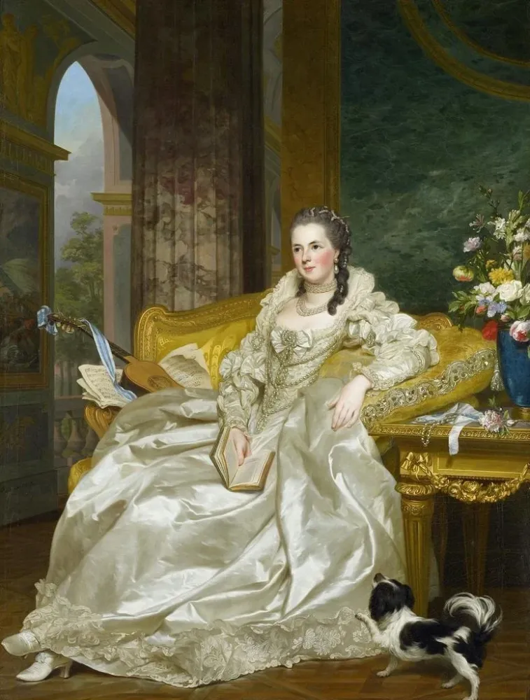 Maalaus La comtesse d'Egmont Pignatelli en costume espagnol - Alexander Roslin | Taidetuloste