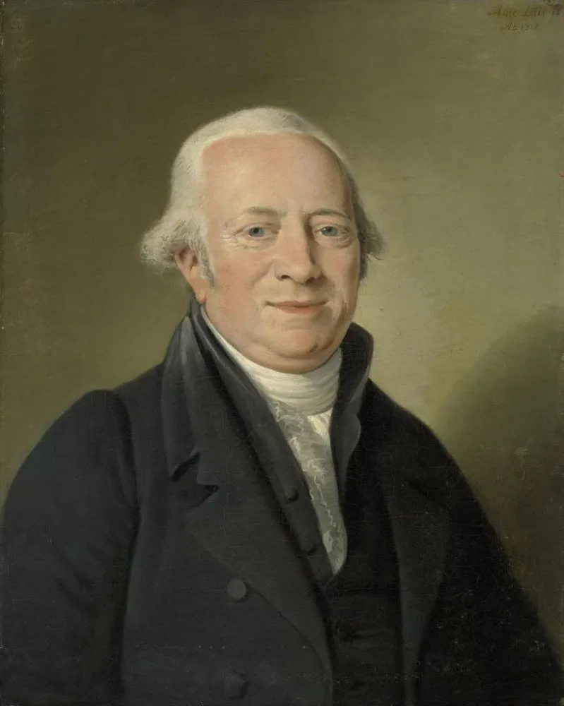 Maalaus Cornelis Sebille Roos 1754-1820 Amsterdam taidekauppias ja konservaattori Nationale KonstGalleryssä Huis ten Bosch...