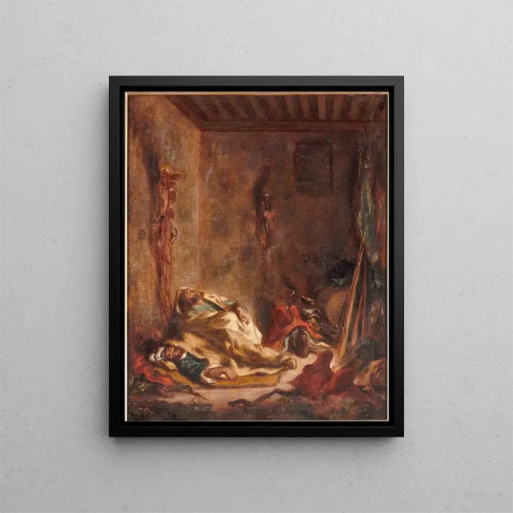 Maalaus Le corps de garde à Meknès - Eugène Delacroix | Taidetuloste