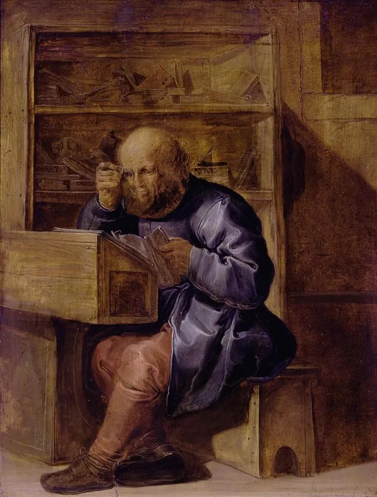 Maalaus Le correcteur Cornelis Kiel au travail - Adriaen van de Venne | Taidetuloste