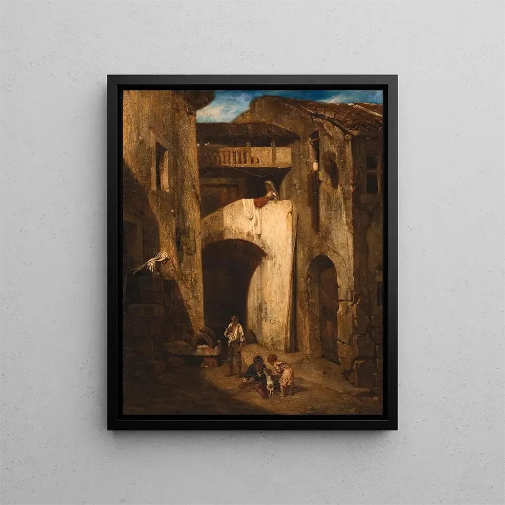 Maalaus Cour italienne - Alexandre-Gabriel Decamps | Taidetuloste