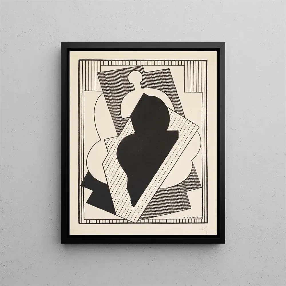 Maalaus Cubist Composition Centre Noir - Albert Gleizes | Taidetuloste