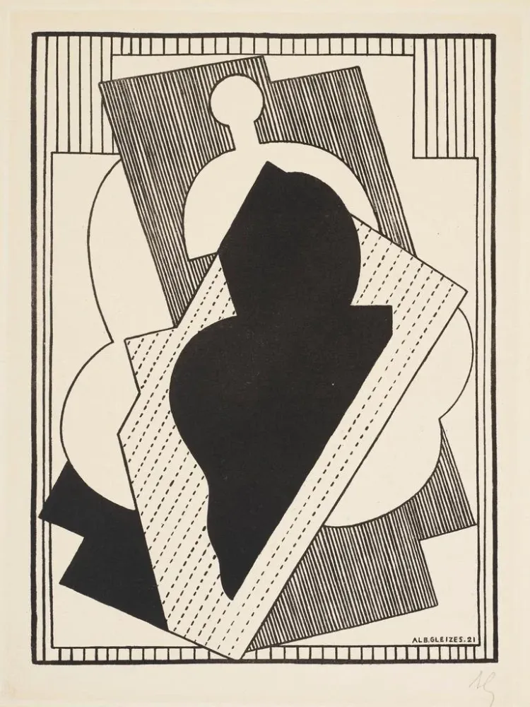 Maalaus Cubist Composition Centre Noir - Albert Gleizes | Taidetuloste