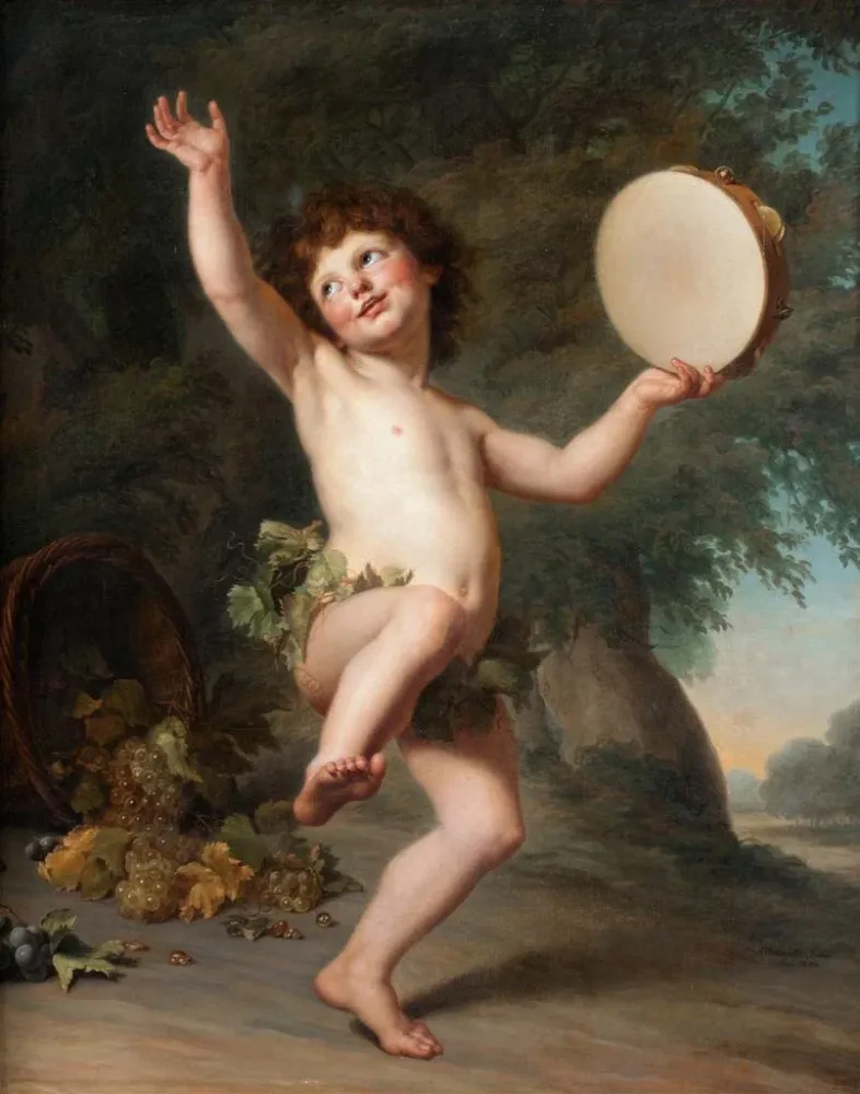 Maalaus Cupidon kuten Bacchus - Adolf Ulrik Wertmüller | Taidetuloste