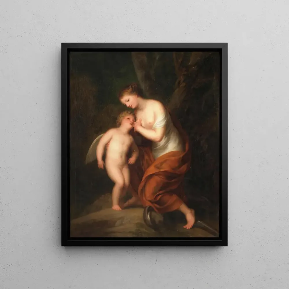 Maalaus Cupidon nourri par l'espoir - Andries Cornelis Lens | Taidetuloste
