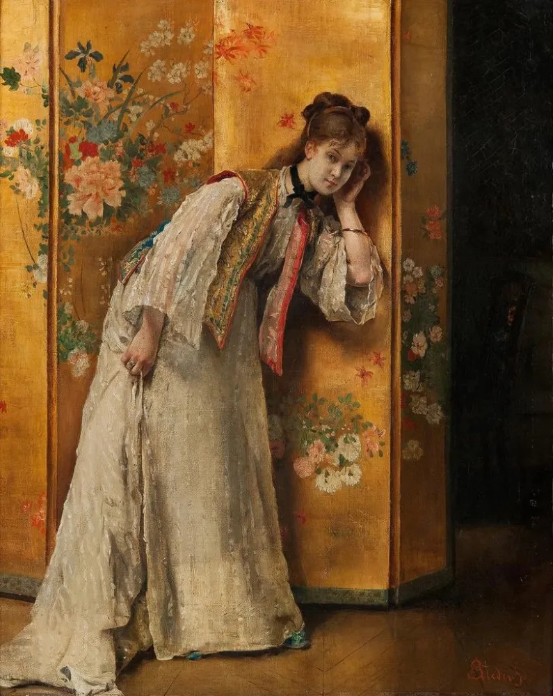 Maalaus Curieux - Alfred Stevens | Taidetuloste