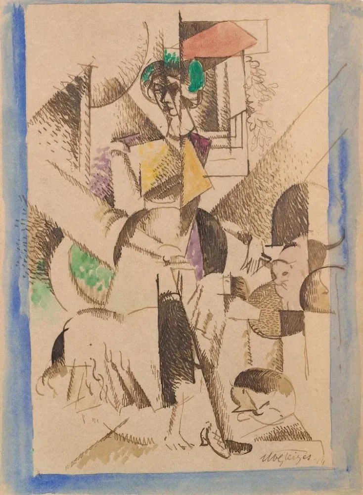 Maalaus La Dame aux bêtes Portrait de Madame Raymond Duchamp-Villon - Albert Gleizes | Taidetuloste