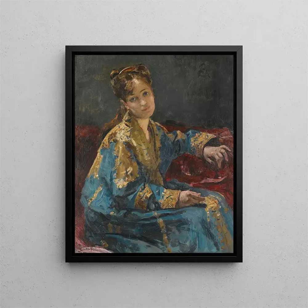 Maalaus La Dame en bleu - Alfred Stevens | Taidetuloste