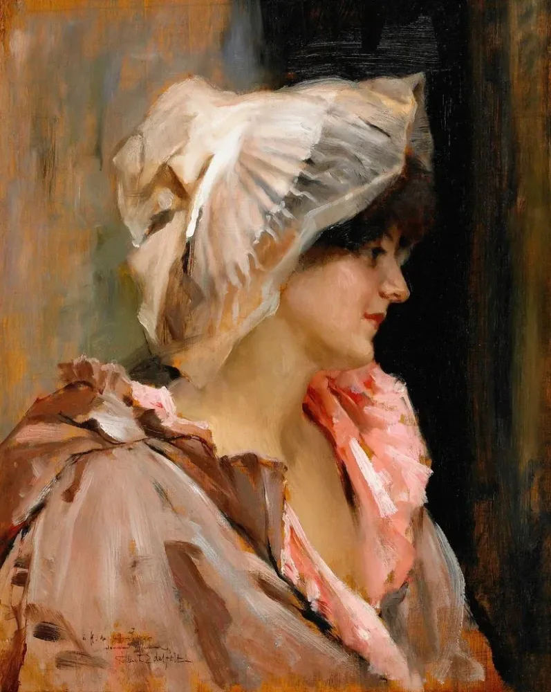 Maalaus Dame parisienne en peignoir - Albert Edelfelt | Taidetuloste