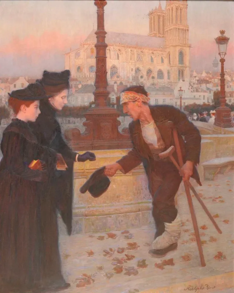 Maalaus Le Denier de la veuve - Adolphe Binet | Taidetuloste