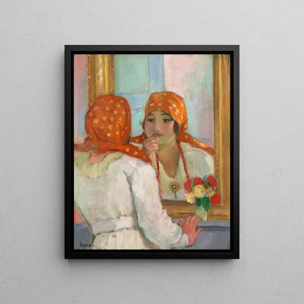 Maalaus Edessä peilin - Henri Lebasque | Taidetuloste