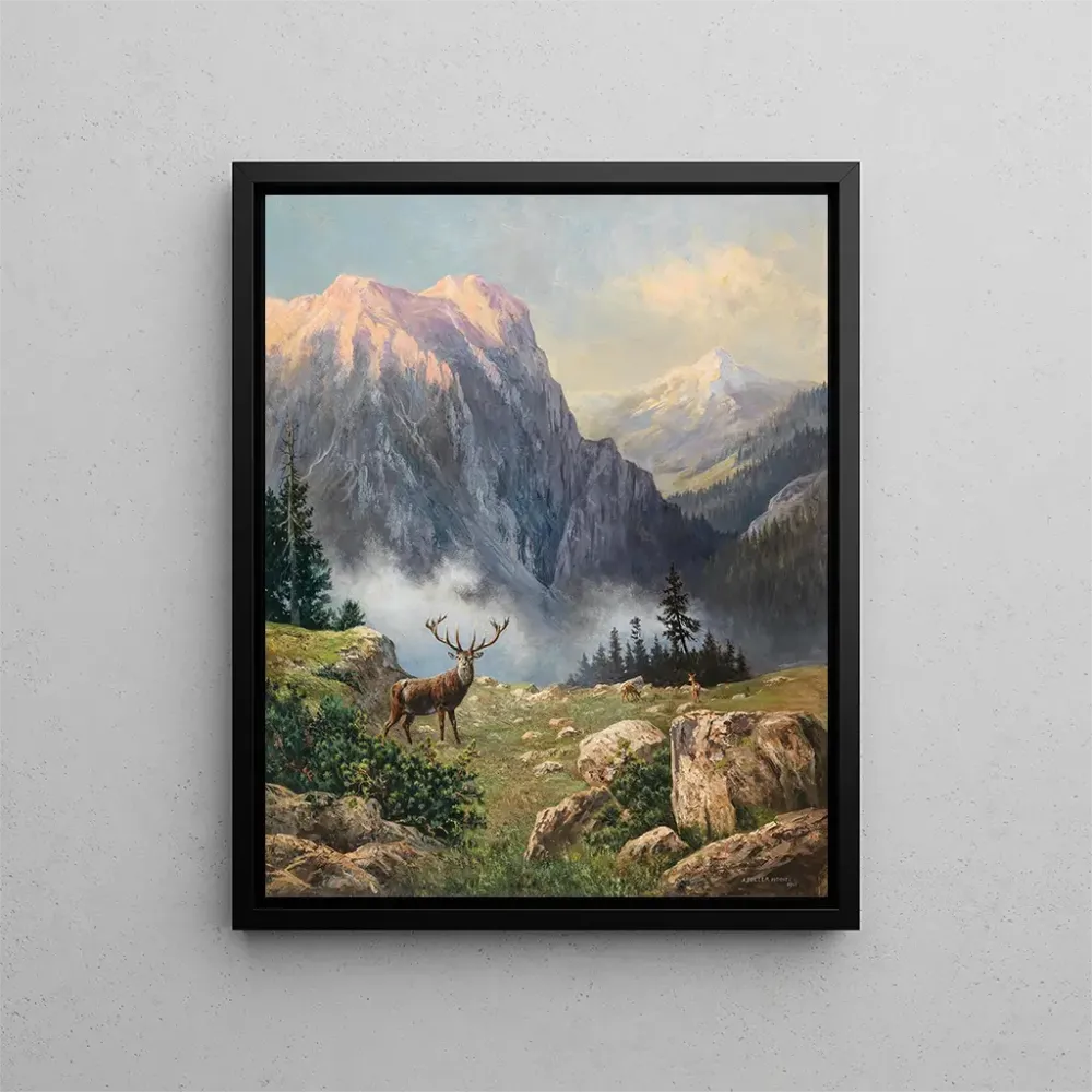 Maalaus Un Eight-Pointer dans les montagnes - Arthur Graf Polzer-Hoditz | Taidetuloste