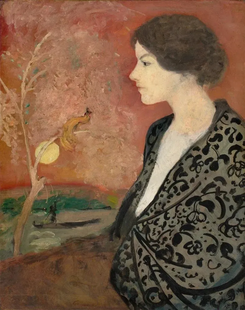 Maalaus Elisabeth Gerhardtin muotokuvatutkimuksesta - August Macke | Taidetuloste