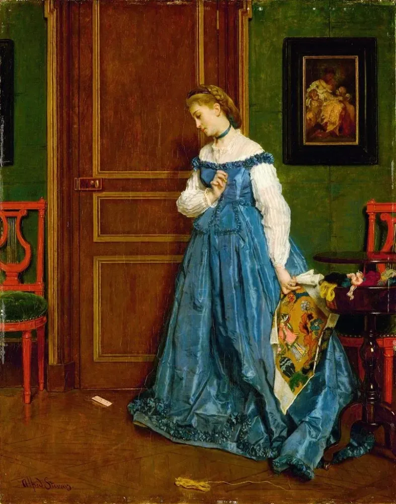 Maalaus Epäröinti Madame Monteaux - Alfred Stevens | Taidetuloste