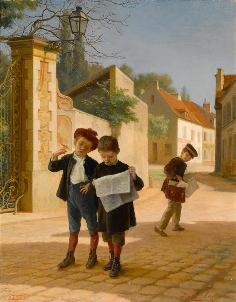 Maalaus Farces d'écoliers - André Henri Dargelas | Taidetuloste
