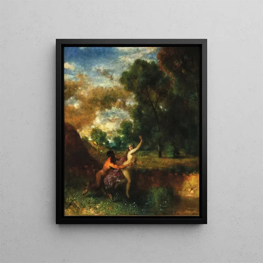 Maalaus Un faune et une nymphe - August Richard Zimmermann | Taidetuloste