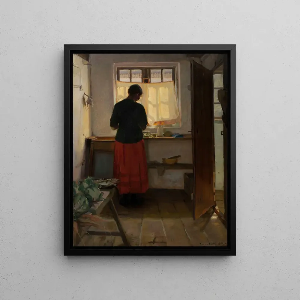 Maalaus La femme de chambre dans la cuisine - Anna Ancher | Taidetuloste