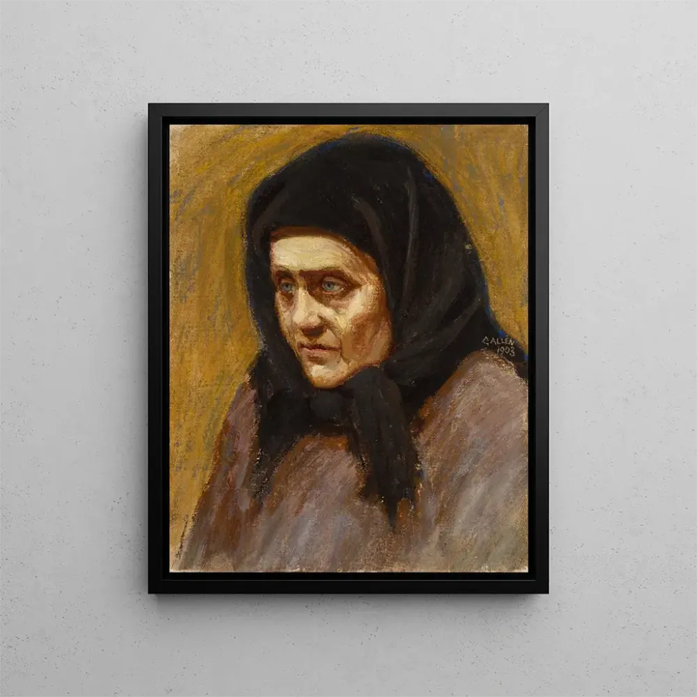 Maalaus La Femme au foulard noir - Akseli Gallen-Kallela | Taidetuloste