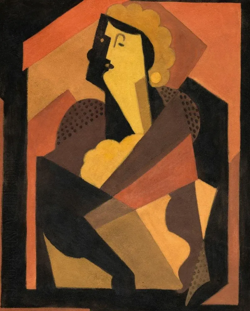 Maalaus La Femme au gant noir - Albert Gleizes | Taidetuloste