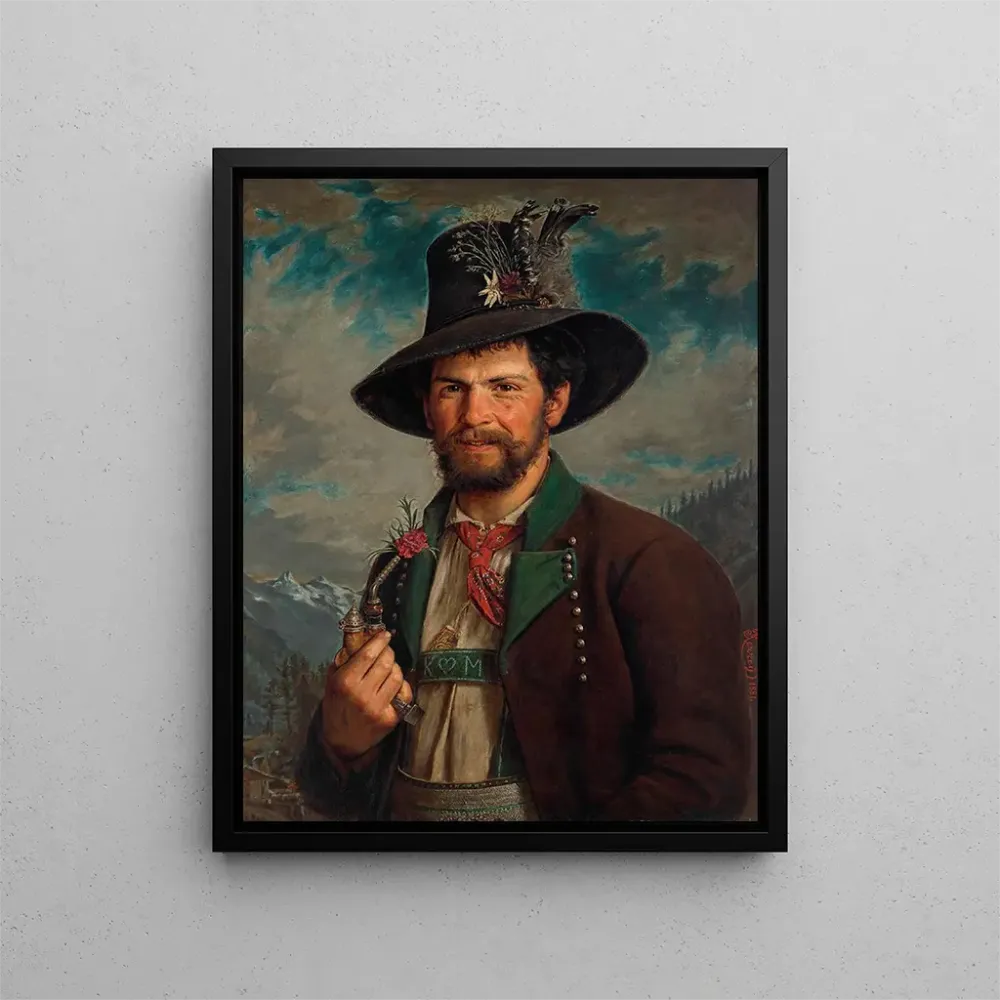 Maalaus Fermier tyrolien en costume de Stubai - August Pezzey l'Ancien | Taidetuloste