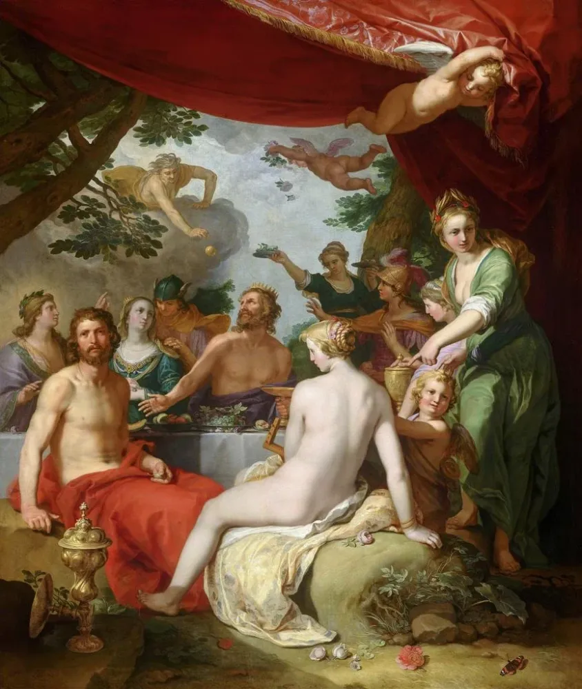 Maalaus Le festin des dieux au mariage de Pélée et de Thétis - Abraham Bloemaert | Taidetuloste